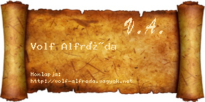 Volf Alfréda névjegykártya